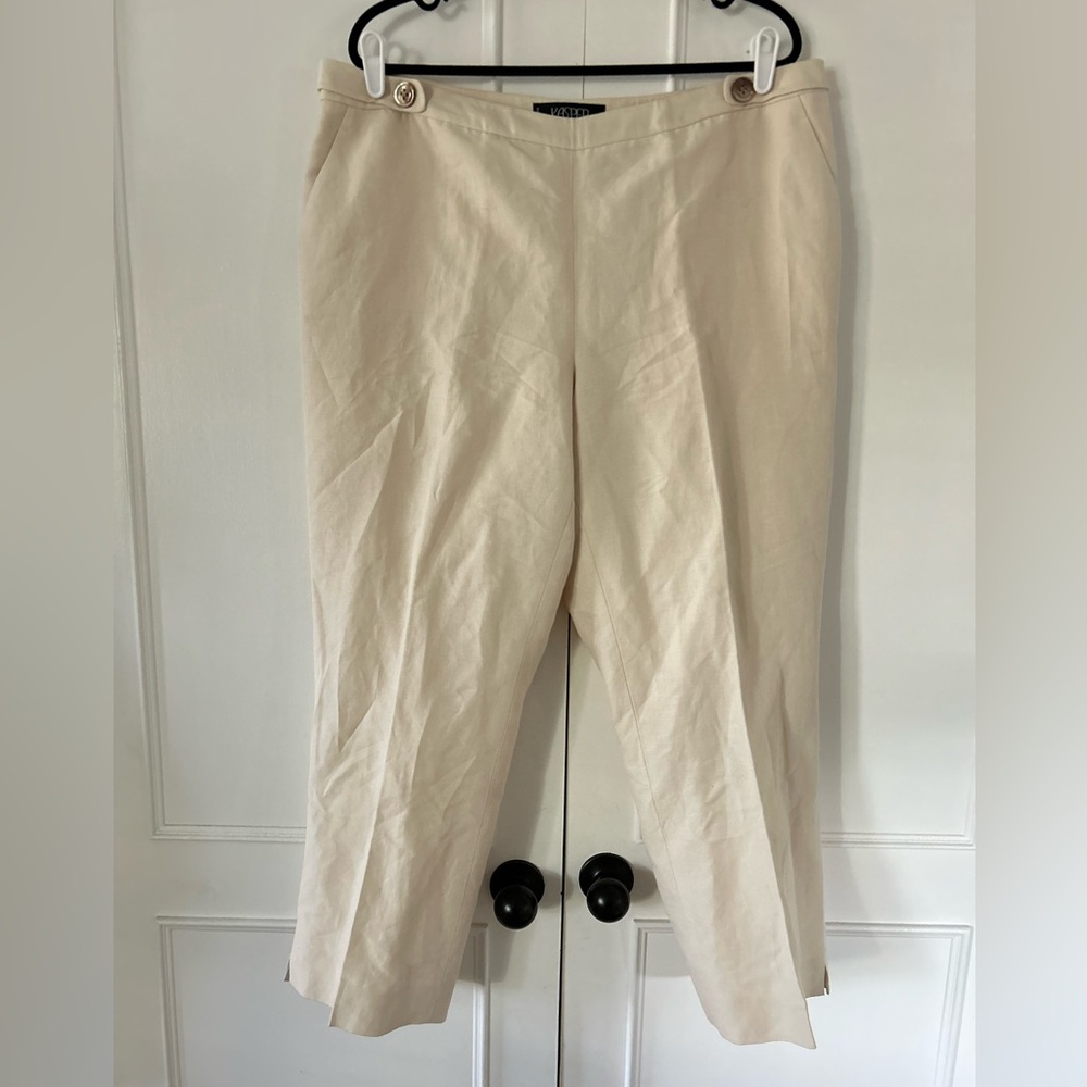 Jasper lined linen blend trousers. Side zipper. Size 18. Like new condition.